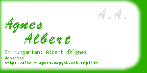 agnes albert business card